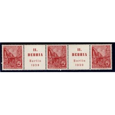 ALEMANIA ORIENTAL DDR 1959 TIRA DE SELLOS SE-TENANT NUEVA CON MINT